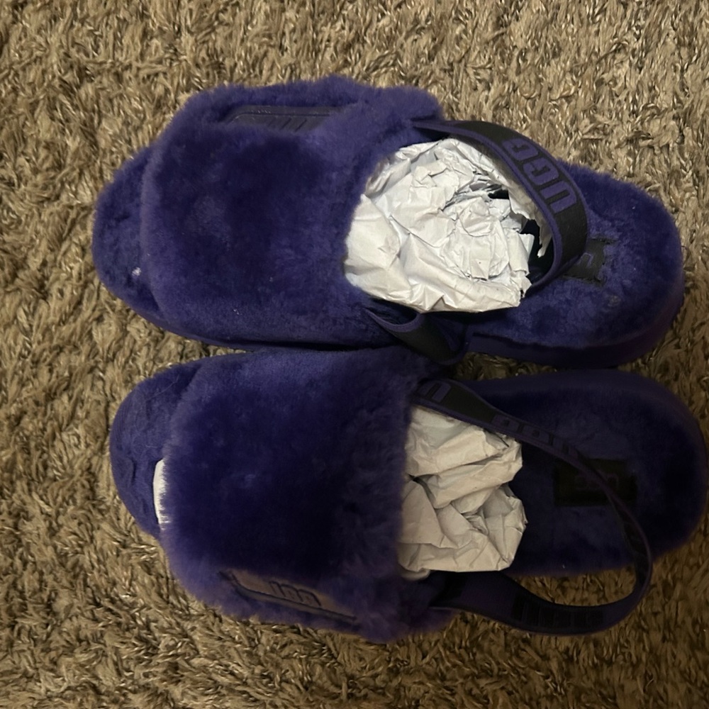 UGG Women's Plush Purple Slippers